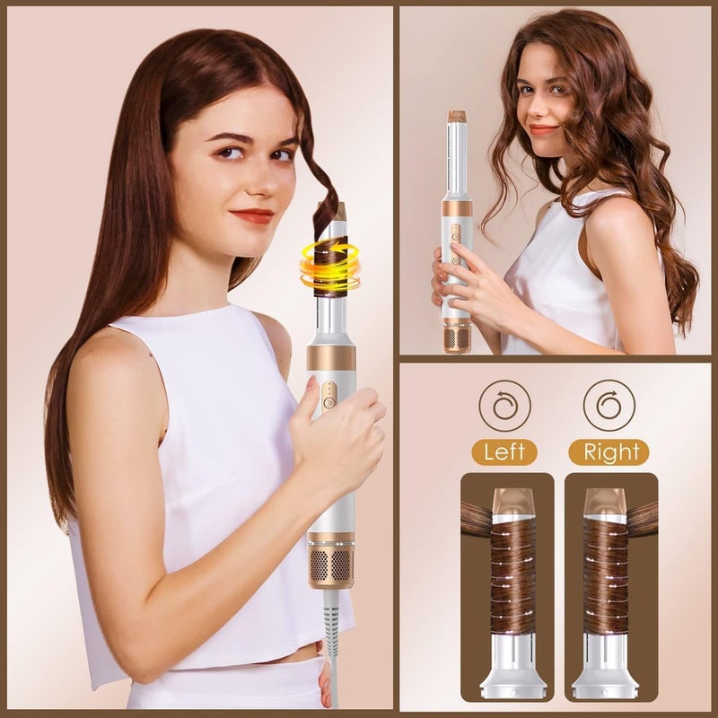 trylater 7 in One Blow Dryer Brush, Negative Ion Hair Dryer Brush Set Upgrade Hot Air Brush Air Styler Curling Wrap Air Curler, Curling Iron Hair Styling Tools As A Gift for Straight/Curl/Drying/Smoothing - Image 2